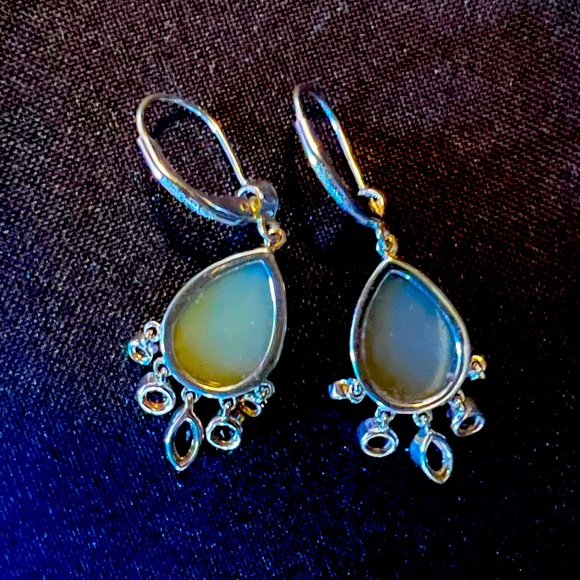 Drusy & Amethyst Teardrop Earrings - Picture 3 of 3